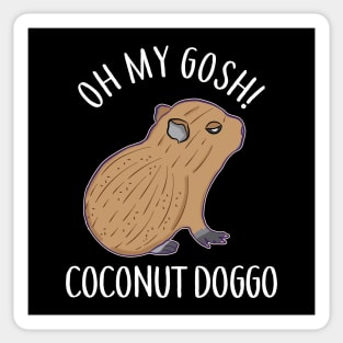 O My Gosh Coconut Doggo Cute Kawaii Baby Capybara Meme Sticker